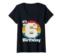 Donna Maglietta per il 6° compleanno. It's My 6th Birthday 6 Year Old Birthday Maglietta con Collo a V