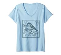 Donna Maglietta per Uccelli Uccelli Piccione Uccello Birdwatcher Maglietta con Collo a V