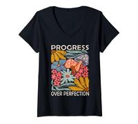 Donna Maglietta Progress Over Perfection Special Ed Teacher Team SPED Maglietta con Collo a V