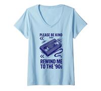 Donna Maglietta retrò con Nastro VHS per Gli Appassionati di Film e Musica Anni '90 Maglietta con Collo a V