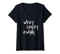 Donna Maglietta retrò WCS West Coast Swing Dance per Westies Maglietta con Collo a V