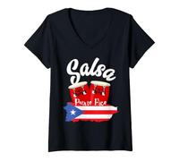 Donna Maglietta Salsa de Puerto Rico, Salsa Dancing Maglietta con Collo a V