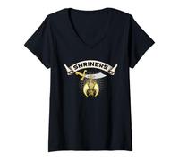 Donna Maglietta Shriners Beam Shriner Noble Tee Maglietta con Collo a V