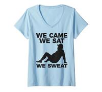 Donna Maglietta Summer Dad Humor We Came We Sat We Sweat Maglietta con Collo a V