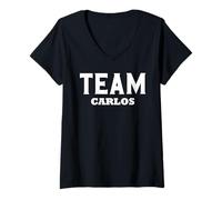 Donna Maglietta Team Carlos Name Support Carlos Maglietta con Collo a V