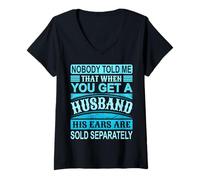 Donna Maglietta umoristica con scritta "Nobody Told Me Funny Wife" Maglietta con Collo a V