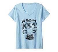 Donna Maglietta Umoristica Procrastinator Funny Tomorrow Maglietta con Collo a V