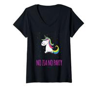 Donna Maglietta Unicorno Divertente Regalo Zia No Zia No Party Maglietta con Collo a V