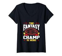 Donna Maglietta vincitrice di The Fantasy Football Champ Is Here Maglietta con Collo a V