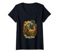 Donna Maglietta Vintage Australia T-Shirt G'day Mate con Canguro Maglietta con Collo a V