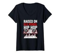 Donna Magliette grafiche da Rapper ispirate all'hip Hop Old School Maglietta con Collo a V