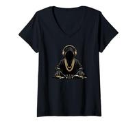 Donna Magliette grafiche Hip Hop Old School da Rapper Maglietta con Collo a V
