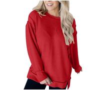 Donna Magliette Maniche Lunghe Felpa Donna Senza Cappuccio Maglia Curvy Stampata Leggero Pollover Maglione Girocollo Felpata Maglia Sweatshirt Felpe Morbide Sport Fitness Outdoor Moda Streetwear