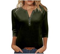 Donna Magliette Maniche Lunghe Henley T-Shirt Camicetta a Maglia Maglione Bottoni Scollo a V Pullover Morbido Leggere Top Sweatshirts T-Shirt Maglioni da Donna
