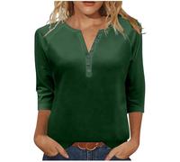 Donna Magliette Maniche Lunghe Henley T-Shirt Camicetta a Maglia Maglione Bottoni Scollo a V Pullover Morbido Leggere Top Sweatshirts T-Shirt Maglioni da Donna