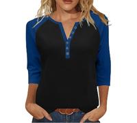 Donna Magliette Maniche Lunghe Henley T-Shirt Camicetta a Maglia Maglione Bottoni Scollo a V Pullover Morbido Leggere Top Sweatshirts T-Shirt Maglioni da Donna