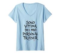Donna Magliette Palestra - Sono vittima del Mio Personal Trainer Maglietta con Collo a V