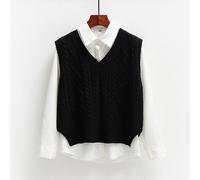 Donna Maglione Gilet Maglia senza Maniche Classico Maglieria Canottiera Vintage