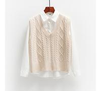 Donna Maglione Gilet Maglia senza Maniche Classico Maglieria Canottiera Vintage