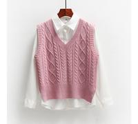 Donna Maglione Gilet Maglia senza Maniche Classico Maglieria Canottiera Vintage