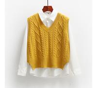 Donna Maglione Gilet Maglia senza Maniche Classico Maglieria Canottiera Vintage