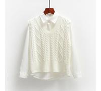 Donna Maglione Gilet Maglia senza Maniche Classico Maglieria Canottiera Vintage