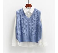 Donna Maglione Gilet Maglia senza Maniche Classico Maglieria Canottiera Vintage