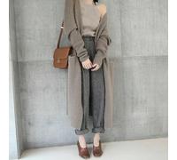 Donna Maglione Maglia Cappotto Giacca Cardigan lungo Sciolto Casual