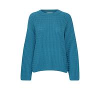 Donna maglione oversize in maglia grossa con spalle contrastate modello coste ca