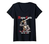 Donna Magna Carta libertà E Diritti Civili Maglietta con Collo a V