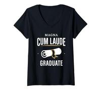 Donna Magna Cum Laude Graduate Graduate School Class Maglietta con Collo a V