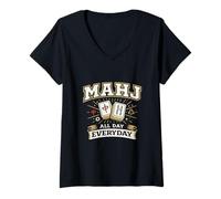 Donna Mahj all Day Everyday Design Divertente Mahjong Player Gift Maglietta con Collo a V