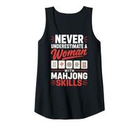 Donna Mahjong Giocatore Tile Game Giochi da Tavolo Donne Mahjong Amante Canotta