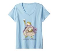 Donna Mahjong Noi Mahj TIL Dawn Frog Giocare Mahjong Game Lovers Maglietta con Collo a V