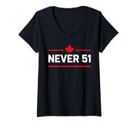 Donna Mai 51 ° Stato Canada Maglietta con Collo a V