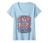 Donna Mai Sottovalutare Un Insegnante di Scuola pubblica Maglietta con Collo a V