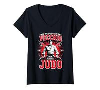 Donna Mai Sottovalutare Un Vecchio Che Fa Judo Judoka Maglietta con Collo a V