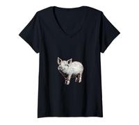 Donna Maialino / Love Pigs / Piggy / Coda e Trotters Maglietta con Collo a V