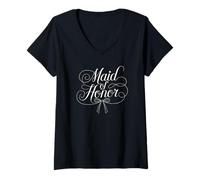 Donna Maid of Honor | Script Elegante Maglietta con Collo a V