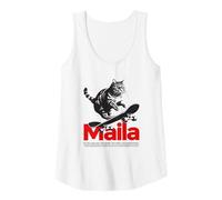 Donna MAILA - Bellissimo nome di ragazza con gatto e skateboard Canotta