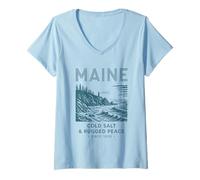 Donna Maine Cold Salt Rugged Peace Dal 1820 Maglietta con Collo a V