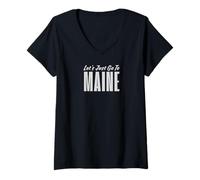 Donna Maine Vacationland - Let's Just Go Tee, Top, Accessori Maglietta con Collo a V