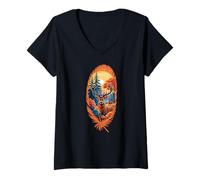 Donna Majestic Deer Wildlife Zoo Day Feather Uomini Donne Bambini Maglietta con Collo a V