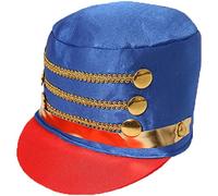 donna majorette Cappelli SCHIACCIANOCI Accessorio Vestito Natale giocattolo soldato cappello disponibile in multipli di X1 - X3 - X6 - x 12 - X24 - Blu, PACK OF 1