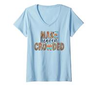 Donna Make Heaven - Camicia da Donna alla Moda basata sulla Fede Maglietta con Collo a V