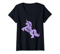 Donna Make your own Magic Positive Citazione Ragazze Unicorno Graphic Tee Maglietta con Collo a V