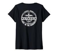 Donna Maker Miracle Worker The Light The Way The Truth Art sul Retro Maglietta con Collo a V