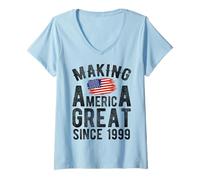 Donna Making America Great Since 1999 27 Compleanno di Anni Maglietta con Collo a V