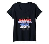 Donna Making America Grill Again 4 luglio Grilling BBQ Lover Maglietta con Collo a V