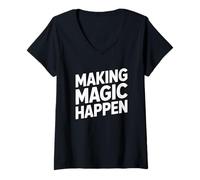 Donna Making Magic Happen Maglietta con Collo a V